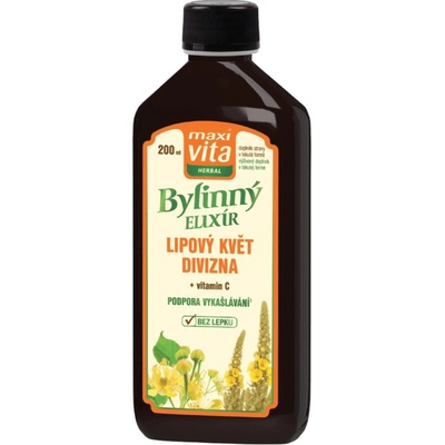 Maxi Vita Herbal Bylinný elixír Na kašel s vitamínem C 200 ml