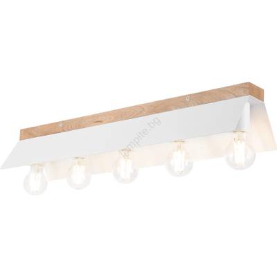 Плафон ESME 5xE27/15W/230V бял/дъб (LA53387)