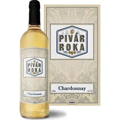 Sablio Pivár roka Chardonnay biele suché víno 12 % 0,75 l (čistá fľaša)