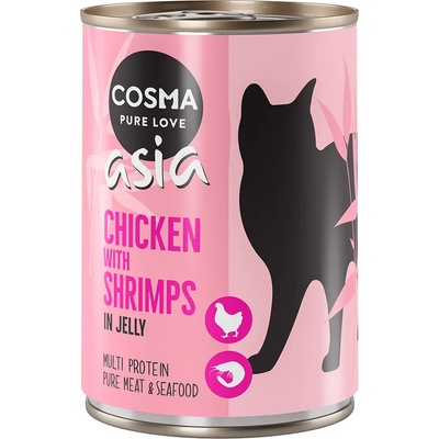 Cosma 6х400г Asia Cosma, консервирана храна за котки - пиле със скариди