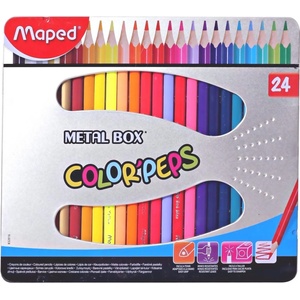 Maped Цветни моливи Мапед maped color'peps 24 цвята в метална кутия