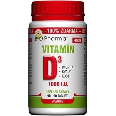 BIO-Pharma Vitamín D3 Forte 1000 I.U. 90+90 tablet