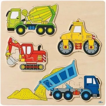 Image 1 of Goki - Дървен пъзел игра - Строителни машини (57901)