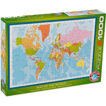 EUROGRAPHICS Пъзел Eurographics от 1000 части - Модерна карта на света (60001271)