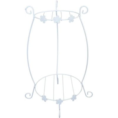 HORECANO Feronya-Метална стойка с място за 2 саксии БЯЛА/Черна (0116112)