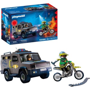 Playmobil City Action SWAT vehicle | With police officer, criminal motorcycle and nail tape | Children's toys from 4 years | 72066 (72066)