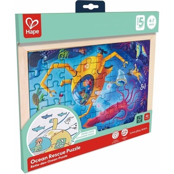 Hape Дървен пъзел Hape International - Приключения в океана (H1643)