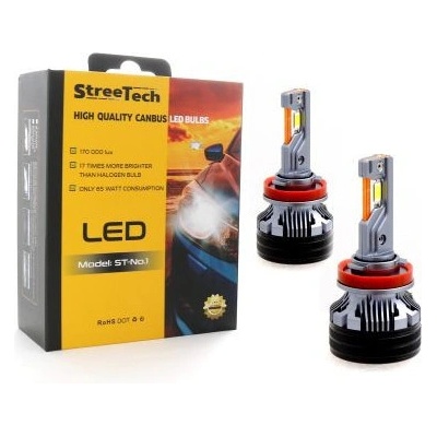 StreeTech Лед крушки - Led система H11 / H8 / H9 Streetech модел STN1 за фарове - 170 000 Лукса, 65W - Canbus 6000K - 17