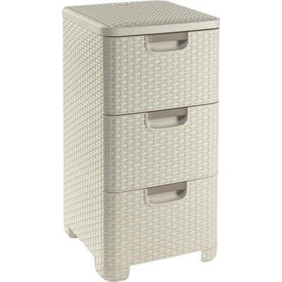 CURVER Zásuvka 3x 14l RATTAN Style krémová