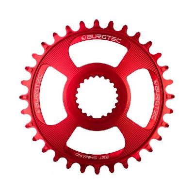 Плоча BURGTEC Shimano Direct Mount Thick Thin - Червен 32T