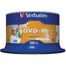 Média pro vypalování Verbatim DVD-R 4,7GB 16x, AZO, printable, spindle, 50ks (43533)