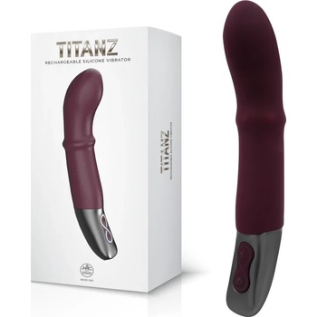 Накланящ се вибратор с движещ се пръстен, 20см. - Titanz Vibrator Rubine (NMC0002483)