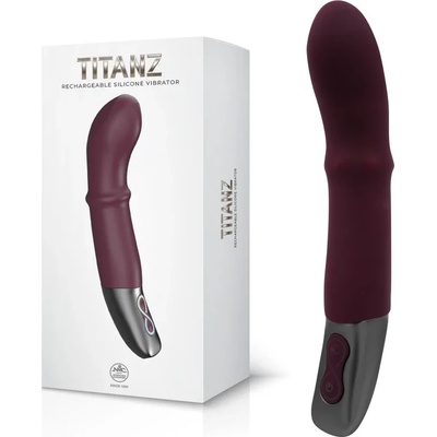 Накланящ се вибратор с движещ се пръстен, 20см. - Titanz Vibrator Rubine (NMC0002483)