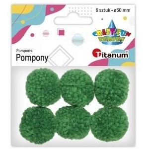 TITANUM Pompons 3cm green 6pcs