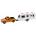 LEAN Toys Set of Metal Car with Camper Trailer Orange