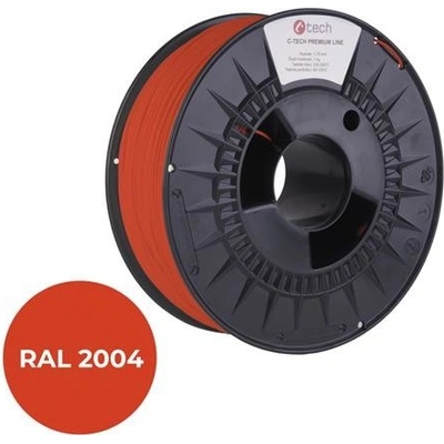 C-Tech Premium Line PLA, oranžová pravá, RAL2004, 1,75mm, 1kg