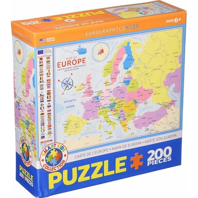 EuroGraphics Mapa Evropy 200 dílků
