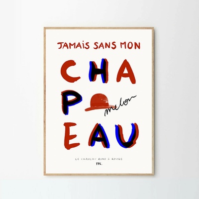 Moikka Plagát Le Chapeau Rond et Rouge by Another Art Project 70x100