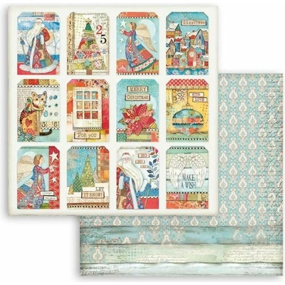 Obojstranný papier na scrapbooking "Christmas Patchwork kartičky" 30,5x30,5 cm, 1 ks