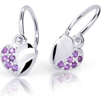 Cutie Jewellery detské náušnice z bieleho zlata C2160B-Ametyst