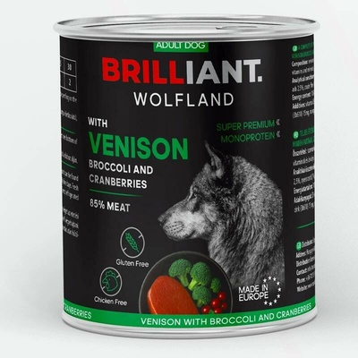 Brilliant Wolfland Zvěřina s brokolicí a brusinkami 800 g
