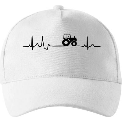 Traktor EKG so zahnutým šiltom a látkovou sponou Biela