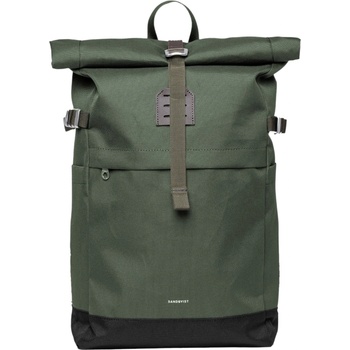 Sandqvist Дневна раница Sandqvist Icon Rolltop Backpack 23 Daypack - Dawn Green with Dark Brown Leather - размер One Size (502-9420-0311)