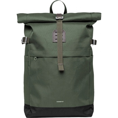 Sandqvist Дневна раница Sandqvist Icon Rolltop Backpack 23 Daypack - Dawn Green with Dark Brown Leather - размер One Size (502-9420-0311)