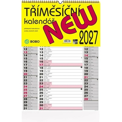 Nástěnný tříměsíční NEW 2027