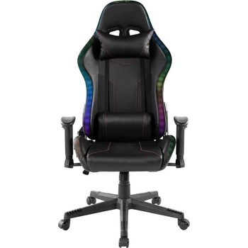 RFG Геймърски стол RFG West, до 130kg, лумбална опора, RGB подсветка, черен
