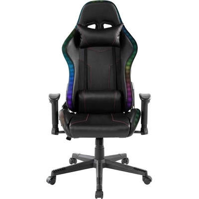 RFG Геймърски стол RFG West, до 130kg, лумбална опора, RGB подсветка, черен