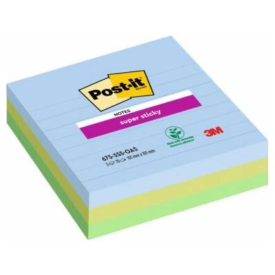POST-IT Bloček Post-it Super Sticky OASIS, veľkosť 101x101 mm XL, linajkové, 3