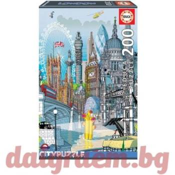 Image 1 of Educa Пъзел EDUCA 18470 CITYPUZZLE - 200 части - London, Лондон (EDU18470)