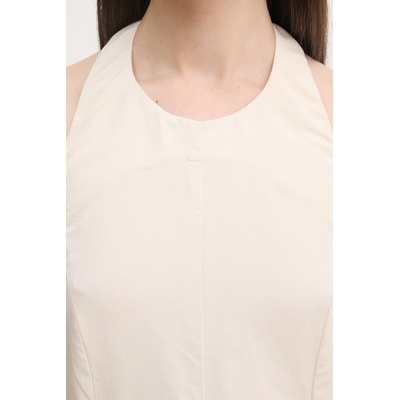 Gaudi рокля с връзка зад врата с лен (611FD15041)