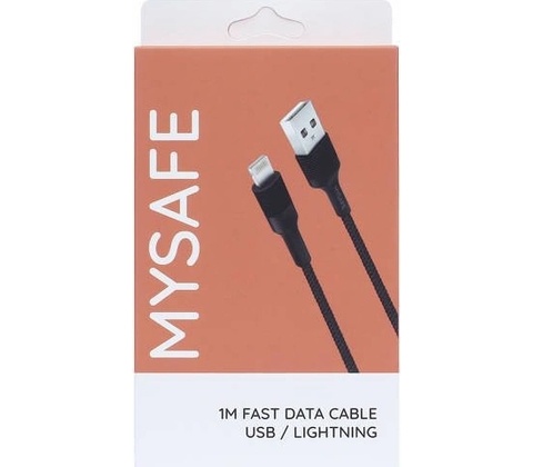 MySafe KP25591 Lightning, 1m, černý