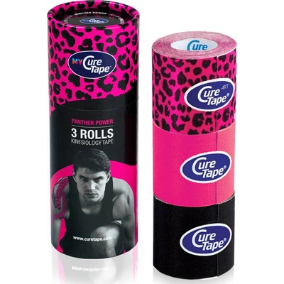 CureTape Kineziologické tejpy MyCureTape ružová/čierna/leopard 5 cm x 2,5 m