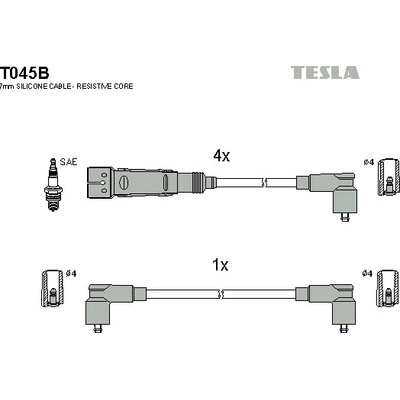 Sada zapaľovacích káblov TESLA T045B