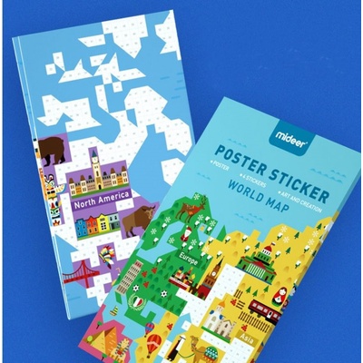 Mideer Sada samolepek mapa světa