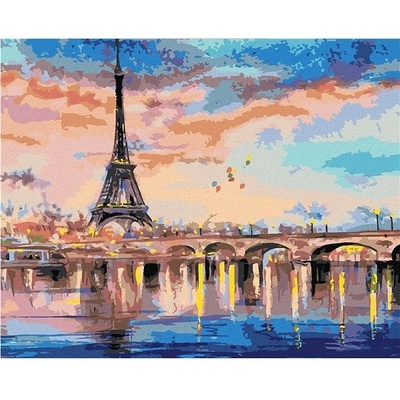 zuty Malování Podle Čísel Eiffelova Věž A Červánky 80 x 100 Cm Plátno Rám
