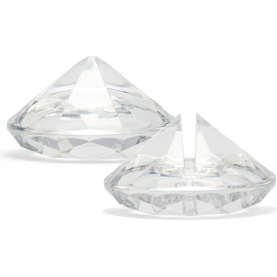 Držáky na jmenovky ve tvaru diamantu čiré 40 mm, 10 ks