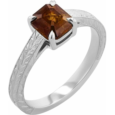 Eppi Ručne rytý prsteň s emerald salt and pepper diamantom Tulia R45831