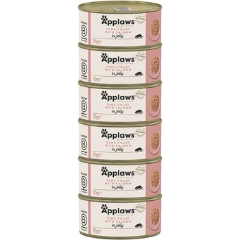 Applaws cat s tuniakom a lososom v želé 6 x 70 g
