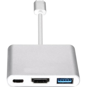  Mobilly USB-C адаптер HDMI, USB 3.0, USB-C за телефони или лаптопи, с поддръжка на зареждане на телефона
