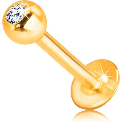 Šperky eshop diamantový piercing ze zlata do rtu nad ret do brady kulička s čirým briliantem BT506.34