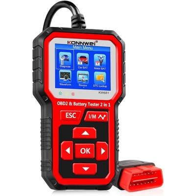 KONNWEI 2в1 тестер за акумулатори и obd2 скенер тест за зареждане konnwei kw681 (ca1.1.kw681)