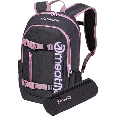 Meatfly Batoh Basejumper růžová Charcoal Heather