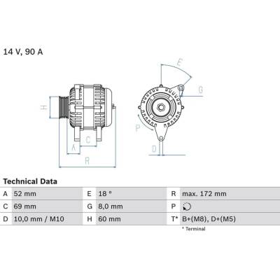 Alternátor BOSCH 0 986 080 030