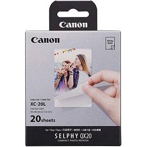 Canon Ink Paper Set XC-20L, XC-20L, комплект мастило и фотохартия хартия, 20 отпечатъка, 54x85 mm тип smooth, protective coating, 6755C002 (6755C002)