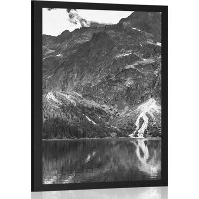 Plakát Mořské oko v Tatrách v černobílém provedení - 30x45 black