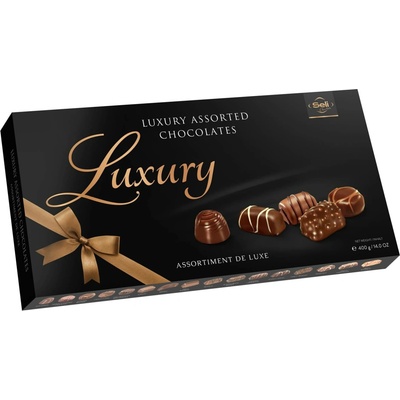 Selllot Směs plněných bonbonů z hořké a mléčné čokolády Luxury černá 400 g
